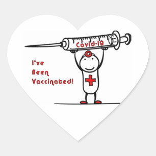 Covid-19 Vaccinated Heart Sticker