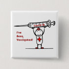 Covid-19 Vaccinated Square Button