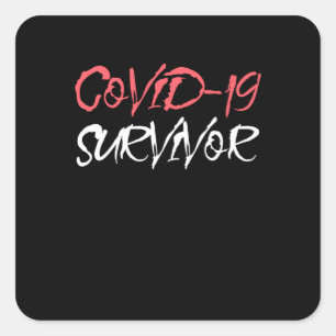 Covid-19 Virus Survivor Awareness Design Square Sticker