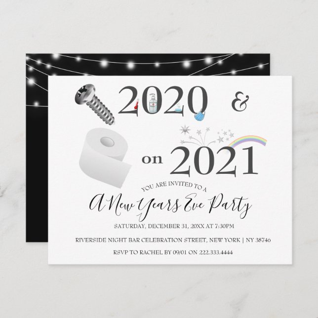 Covid | 2021 | New Years Eve Party Invitation (Front/Back)