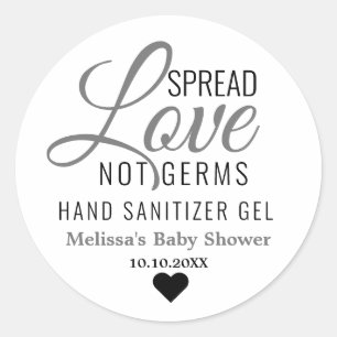 Covid Baby Shower Spread Love   Hand Sanitizer Classic Round Sticker