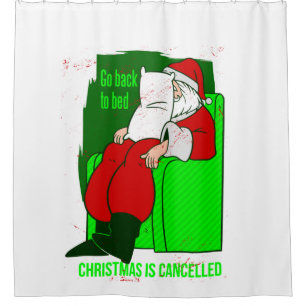 covid christmas cancelled santa claus funny shower curtain