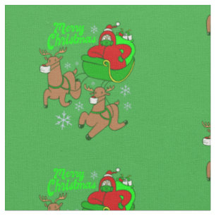 covid christmas face mask santa reindeer sleigh fabric