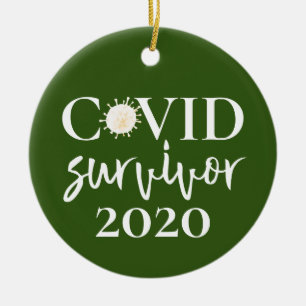 Covid Coronavirus Survivor 2020 Ceramic Tree Decoration