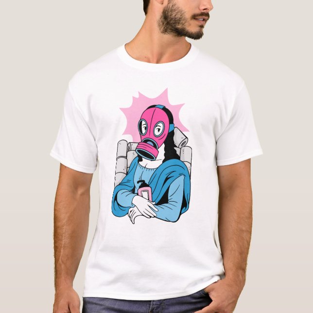 covid face mask mona lisa funny T-Shirt (Front)