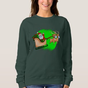 covid face mask santa claus reindeer xmas sweatshirt