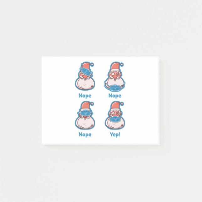 covid face mask santa claus xmas post-it notes (Front)