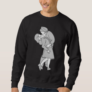 covid face mask ww2 kissing couple sweatshirt