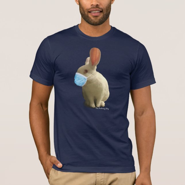 COVID Mask Bunny T-Shirt (Dark) (Front)