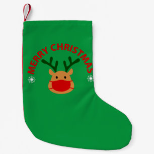 covid merry christmas face mask reindeer small christmas stocking