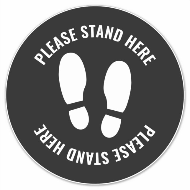 Covid Please Stand Here Physical Distancing Black (Front)