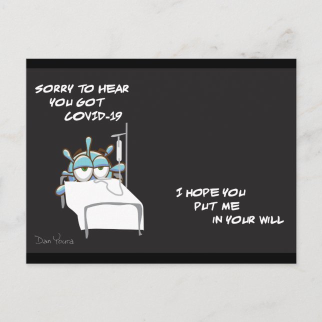 COVID Postcard #2 in a series by artist Dan Youra  (Front)