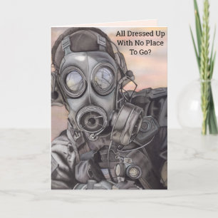 Covid Prepper Gas Mask Personalise Birthday Card