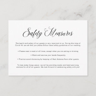 Covid Safety Guidelines Wedding Mask Information Enclosure Card
