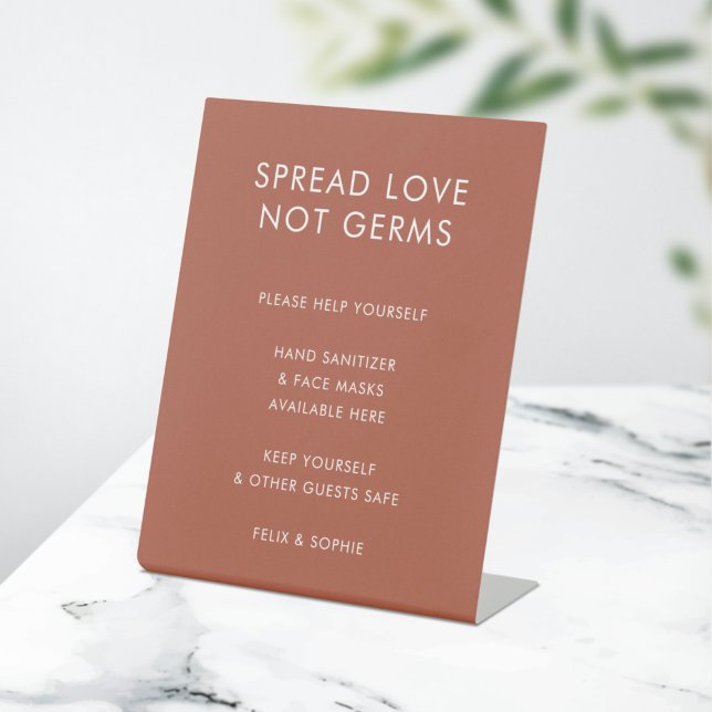 Covid Safety | Sanitising Terracotta Wedding Pedestal Sign (Creator Uploaded)