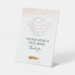 Covid safety wear a mask business pedestal sign