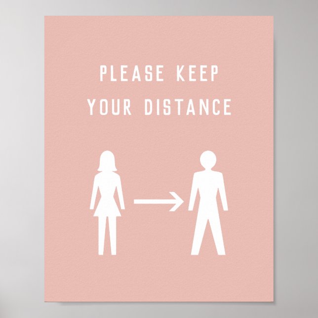 Covid Social Distancing Change Color Minimalist Poster (Front)