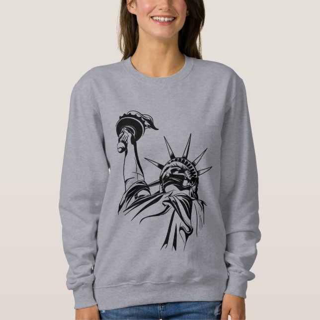 covid statue of liberty face mask sweatshirt (Front)