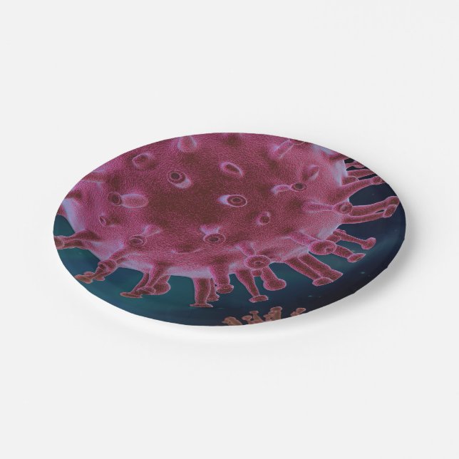 Covid Virus Biology Paper Plate (Angled)