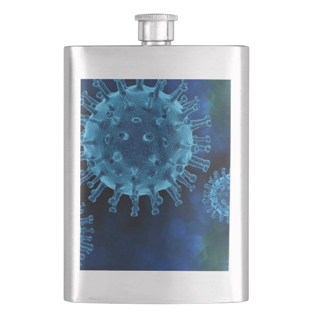 Covid Virus Infection Pathogen Hip Flask (Front)
