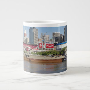 Covington and barges passing Cincinnati Large Coffee Mug