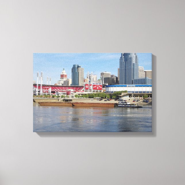 Covington & Barges Stretched Canvas Print (Front)