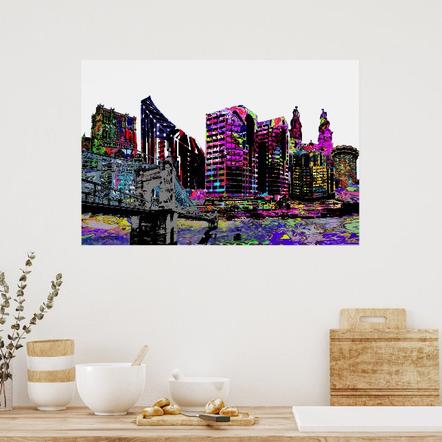 Covington, Kentucky in graffiti Poster (Kitchen)