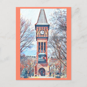 Covington, MY Goebel Park Clock Tower Painting Postcard