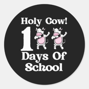 Cow 100 Days Of School 100th Day Smarter Dabbing C Classic Round Sticker