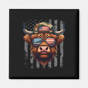 Cow 4th July Usa Flag Dad Father America Men Boys Magnet