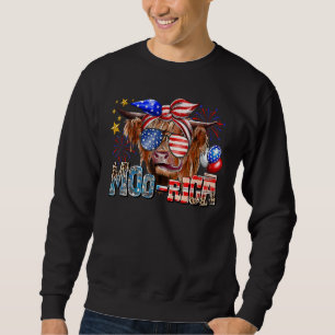 Cow 4th of July USA Flag Sunglasses A Moo Rica Sweatshirt