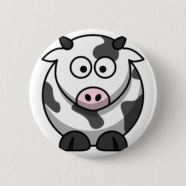 Cow 6 Cm Round Badge (Front)