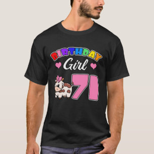 Cow 71st Birthday Girl Party Moo Farm Animal Barny T-Shirt