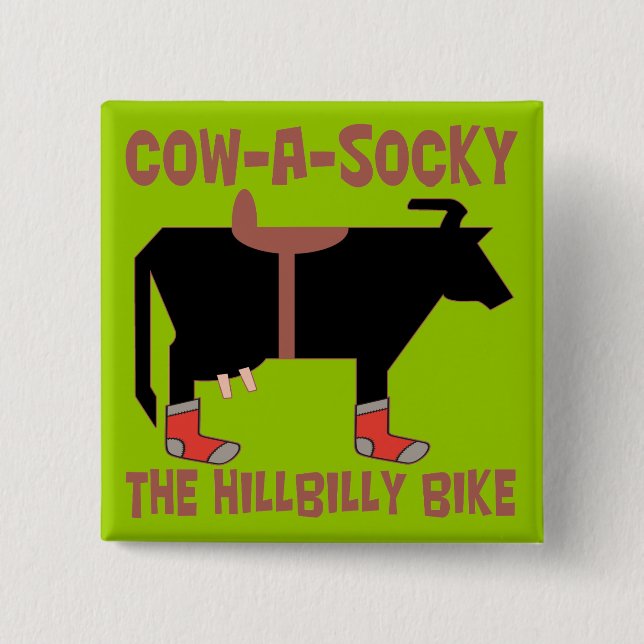 Cow A Socky 15 Cm Square Badge (Front)