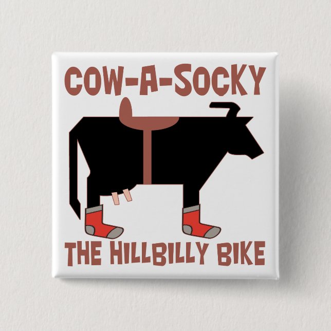Cow A Socky 15 Cm Square Badge (Front)