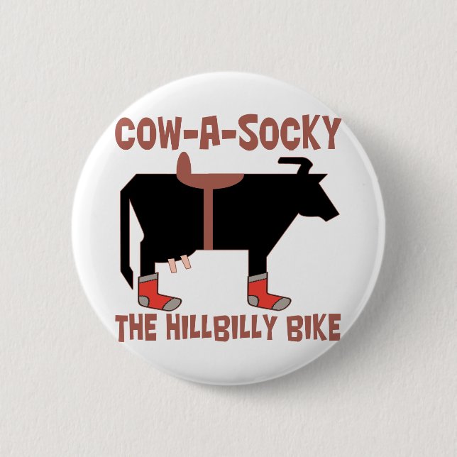 Cow A Socky 6 Cm Round Badge (Front)