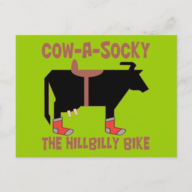 Cow A Socky Postcard (Front)