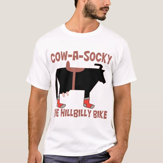 Cow A Socky The Hillbilly Bike T-Shirt (Front)