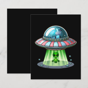 Cow Abducting Alien RSVP Card