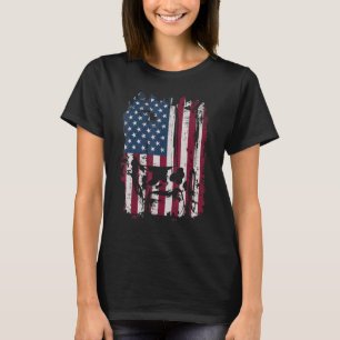 Cow American Flag 4th Of July Farm Cattle Farmer T-Shirt