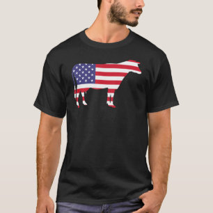Cow American Flag 4th Of July Usa America T-Shirt