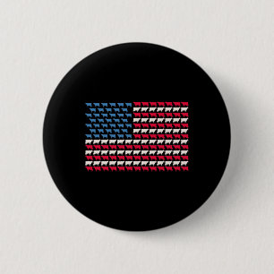 Cow American Flag Heifer Us 4th Of July Farm Cattl 6 Cm Round Badge