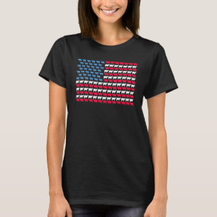 Cow American Flag Heifer Us 4th Of July Farm Cattl T-Shirt
