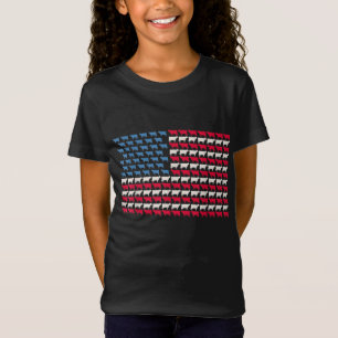 Cow American Flag Heifer US 4th Of July Farm Cattl T-Shirt
