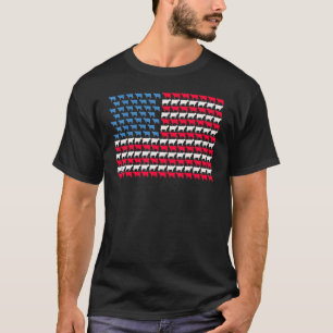 Cow American Flag Heifer Us 4th Of July Farm Cattl T-Shirt