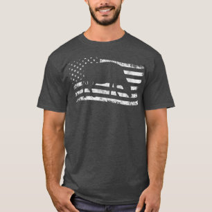 Cow American USA Flag Farmer Cow Lover Patriotic D T-Shirt