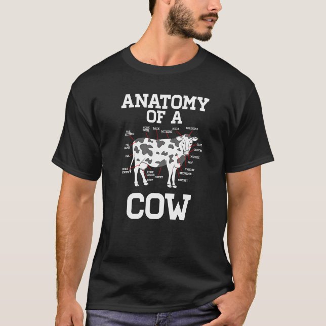 Cow Anatomy Cattle Farmer Butcher T-Shirt (Front)