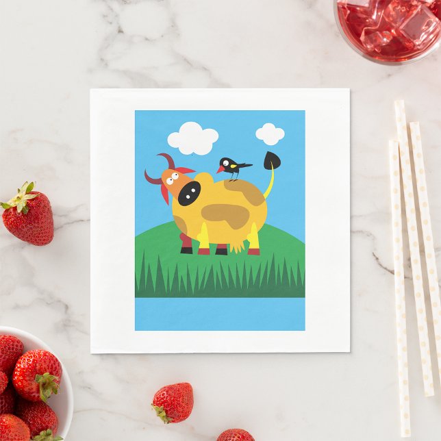 Cow And Blackbird Paper Napkins (Creator Uploaded)