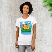 Cow And Blackbird Womens T-Shirt