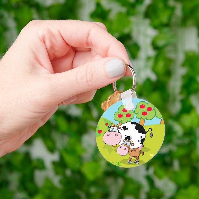 Cow and Calf Farm Scene Key Ring (Creator Uploaded)